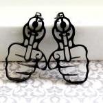 Hand With A Gun Earrings